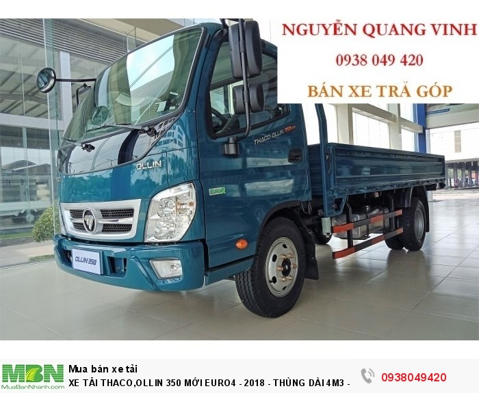 Xe Tải Thaco 2,15 & 3,49 tấn,Ollin 350 Mới Euro4 - 2019 - Thùng Dài 4m4 - Bán Xe Trả Góp