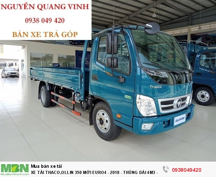 Xe Tải Thaco 2,15 & 3,49 tấn,Ollin 350 Mới Euro4 - 2019 - Thùng Dài 4m4 - Bán Xe Trả Góp