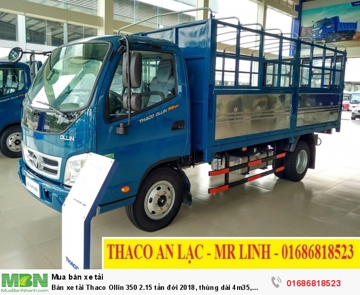 Xe tải Thaco Ollin 350 2.15 tấn đời 2018, thùng dài 4m35, động cơ Euro 4 tiết kiệm nhiên liệu, hỗ trợ trả góp
