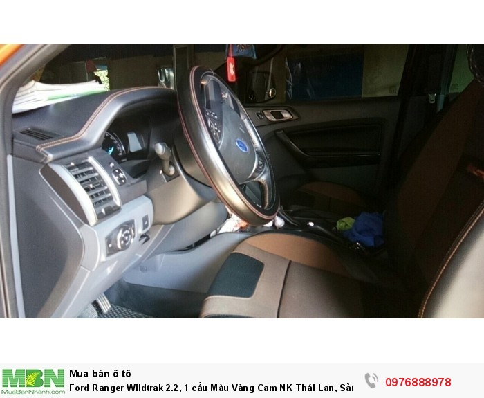 Ford Ranger Wildtrak 2.2, 1 cầu Màu Vàng Cam NK Thái Lan, Sản xuất 2016