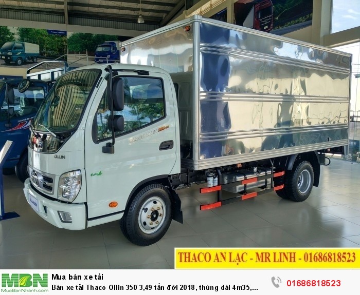 Bán xe tải Thaco Ollin 350 3,49 tấn đời 2018, thùng dài 4m35, động cơ Euro 4