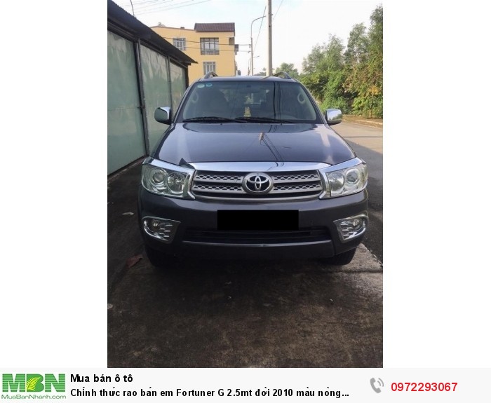 Chính thức rao bán em Fortuner G 2.5mt đời 2010 màu nòng súng