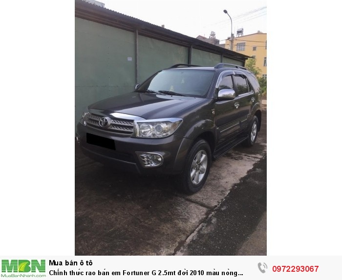 Chính thức rao bán em Fortuner G 2.5mt đời 2010 màu nòng súng