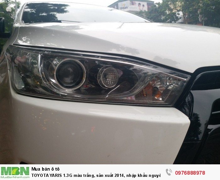 TOYOTA YARIS 1.3G màu trắng, sản xuất 2014, nhập khẩu nguyên chiếc Thái Lan
