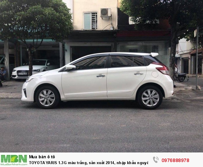 TOYOTA YARIS 1.3G màu trắng, sản xuất 2014, nhập khẩu nguyên chiếc Thái Lan