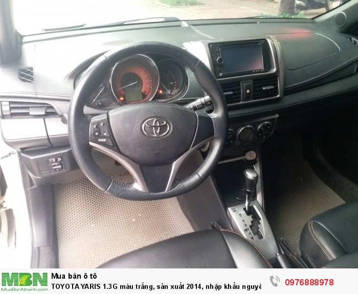 TOYOTA YARIS 1.3G màu trắng, sản xuất 2014, nhập khẩu nguyên chiếc Thái Lan