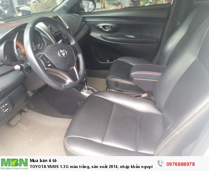 TOYOTA YARIS 1.3G màu trắng, sản xuất 2014, nhập khẩu nguyên chiếc Thái Lan
