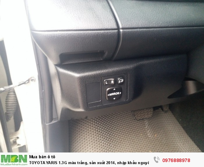 TOYOTA YARIS 1.3G màu trắng, sản xuất 2014, nhập khẩu nguyên chiếc Thái Lan