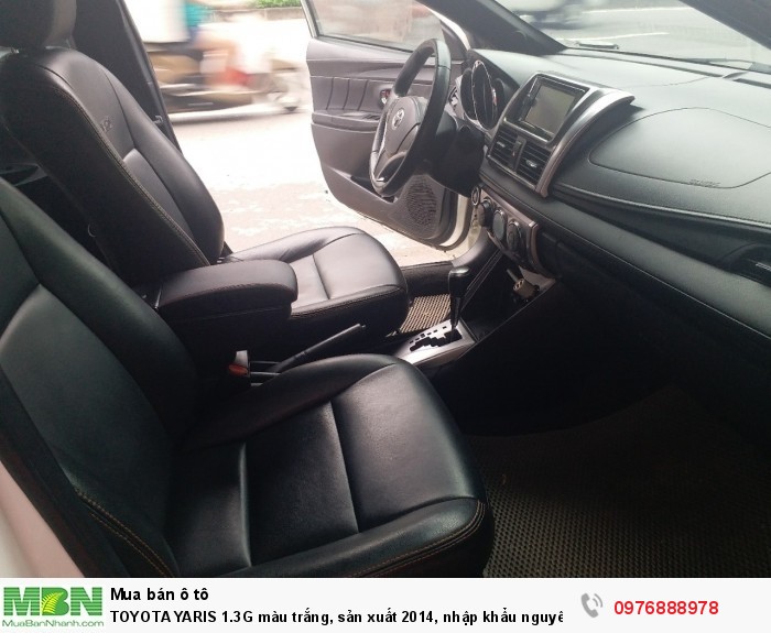 TOYOTA YARIS 1.3G màu trắng, sản xuất 2014, nhập khẩu nguyên chiếc Thái Lan