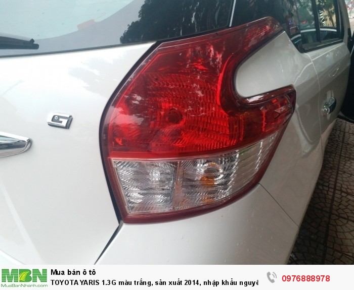 TOYOTA YARIS 1.3G màu trắng, sản xuất 2014, nhập khẩu nguyên chiếc Thái Lan