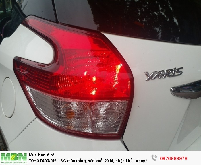 TOYOTA YARIS 1.3G màu trắng, sản xuất 2014, nhập khẩu nguyên chiếc Thái Lan