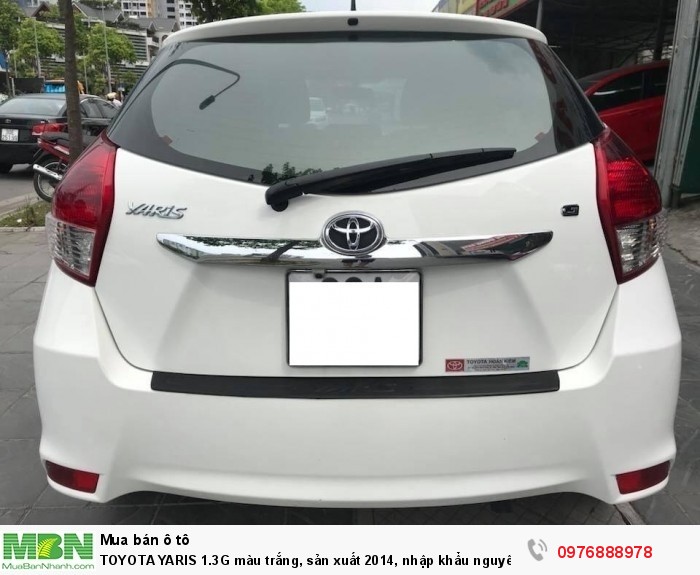 TOYOTA YARIS 1.3G màu trắng, sản xuất 2014, nhập khẩu nguyên chiếc Thái Lan