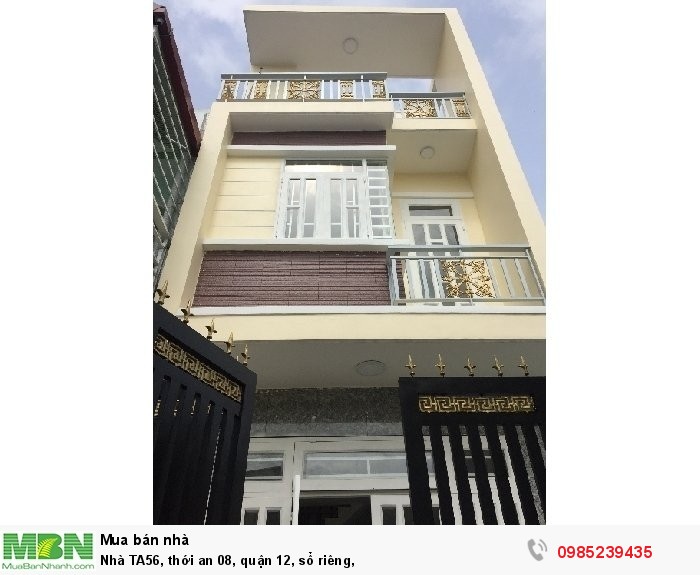 Nhà TA56, thới an 08, quận 12, sổ riêng,