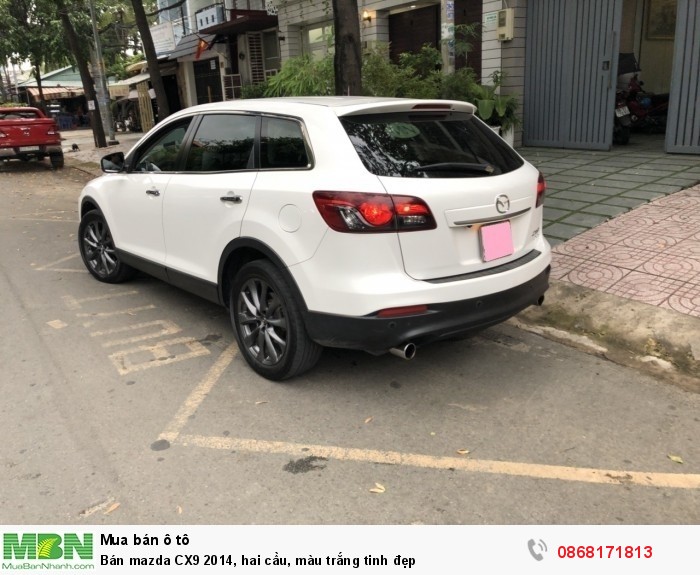 Bán mazda CX9 2014, hai cầu, màu trắng tinh đẹp