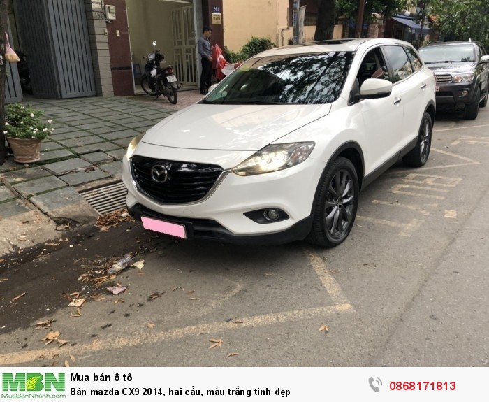 Bán mazda CX9 2014, hai cầu, màu trắng tinh đẹp