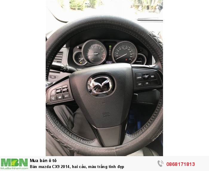 Bán mazda CX9 2014, hai cầu, màu trắng tinh đẹp