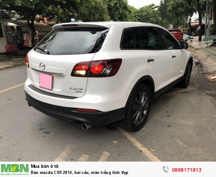 Bán mazda CX9 2014, hai cầu, màu trắng tinh đẹp