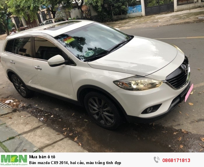 Bán mazda CX9 2014, hai cầu, màu trắng tinh đẹp