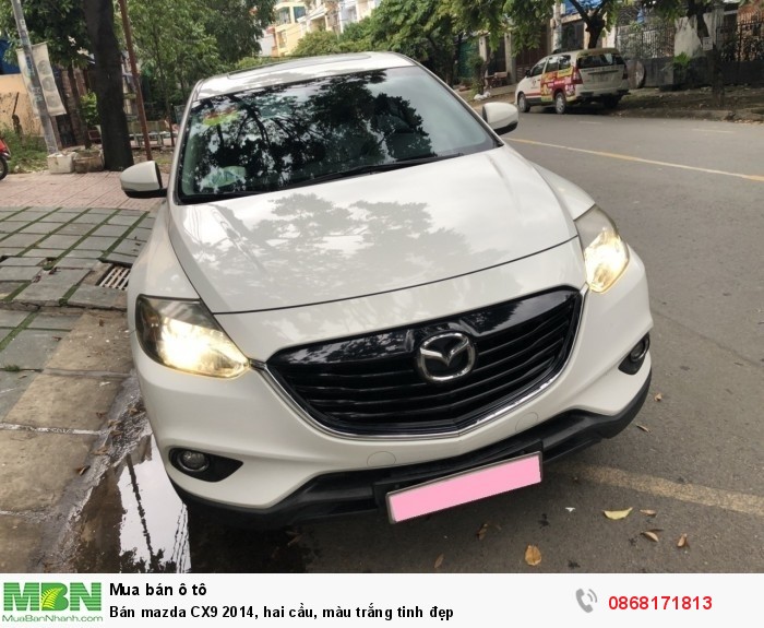 Bán mazda CX9 2014, hai cầu, màu trắng tinh đẹp