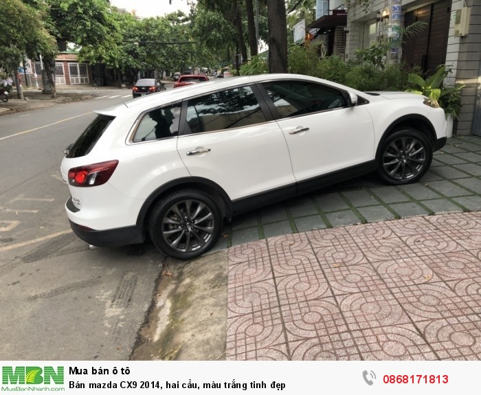 Bán mazda CX9 2014, hai cầu, màu trắng tinh đẹp