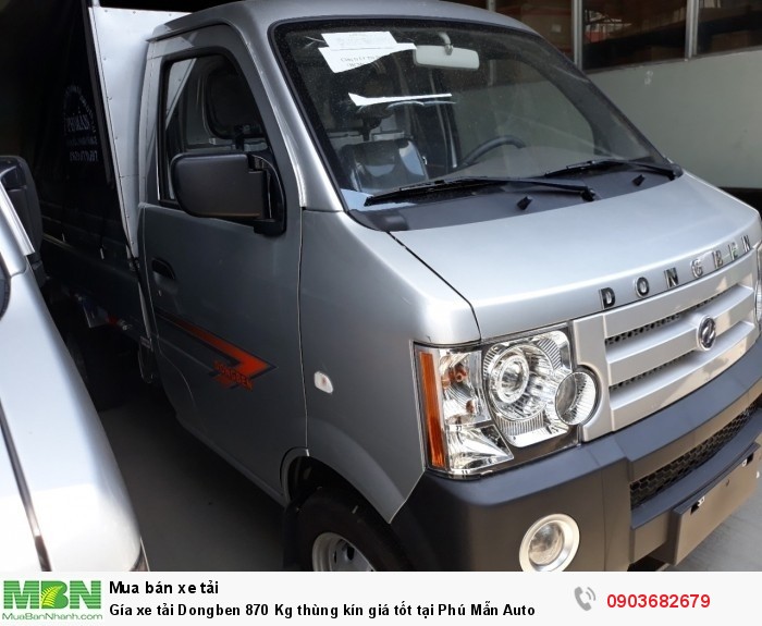 Gía xe tải Dongben 870 Kg thùng kín giá tốt tại Phú Mẫn Auto