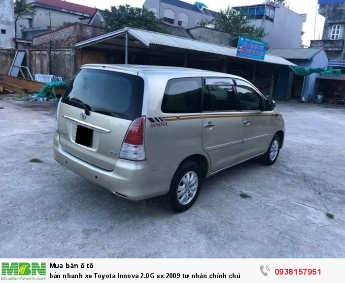 Bán nhanh xe Toyota Innova 2.0G sx 2009 tư nhân chính chủ