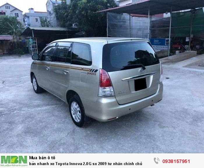 Bán nhanh xe Toyota Innova 2.0G sx 2009 tư nhân chính chủ