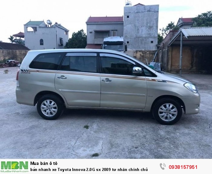 Bán nhanh xe Toyota Innova 2.0G sx 2009 tư nhân chính chủ