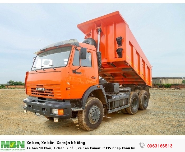 Xe ben kamaz 10 khối, xe ben 3 chân, xe ben 2 cầu, xe ben kamaz 65115,