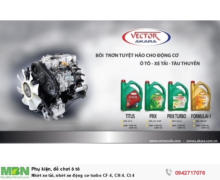 Nhớt xe tải, nhớt xe động cơ turbo CF-4, CH-4. CI-4