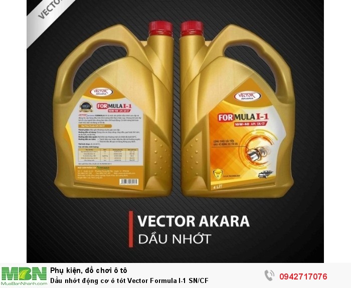 Dầu nhớt động cơ ô tôt Vector Formula I-1 SN/CF