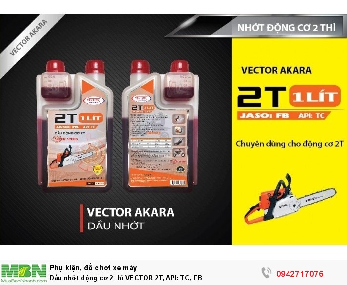 Dầu nhớt động cơ 2 thì VECTOR 2T, API: TC, FB