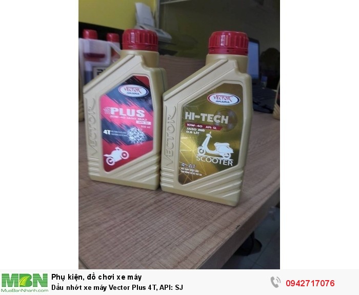 Dầu nhớt xe máy Vector Plus 4T, API: SJ