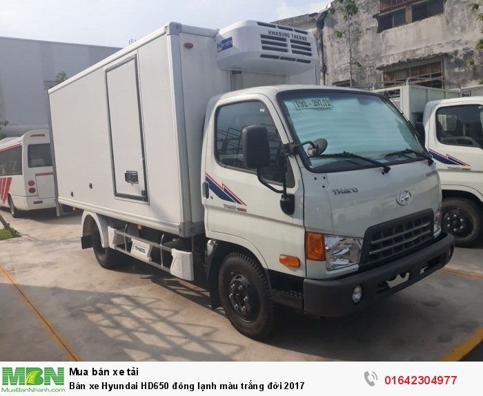 Bán xe Hyundai HD650 đông lạnh màu trắng đời 2017