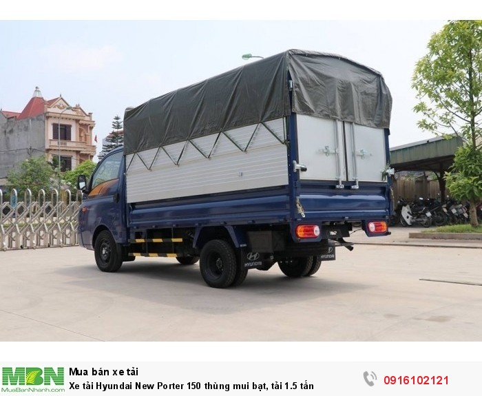 Xe tải Hyundai New Porter 150 thùng mui bạt, tải 1.5 tấn
