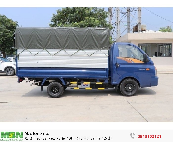 Xe tải Hyundai New Porter 150 thùng mui bạt, tải 1.5 tấn