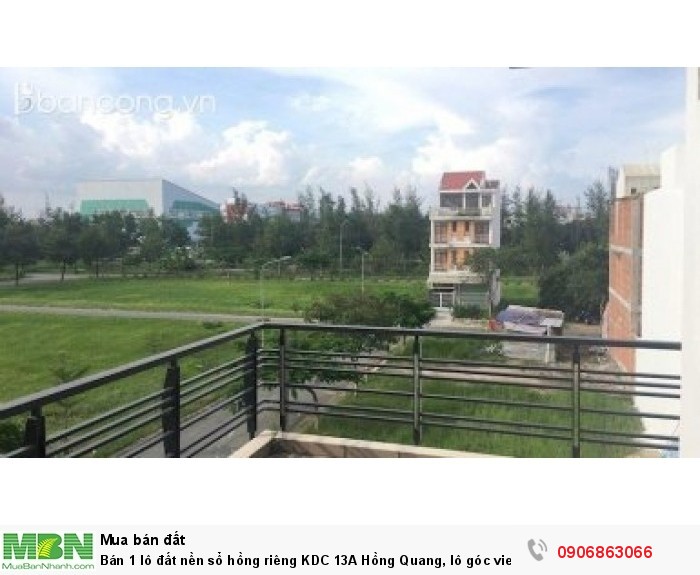 Bán 1 lô đất nền sổ hồng riêng KDC 13A Hồng Quang, lô góc view sông giá 25.5tr, DT 158m2