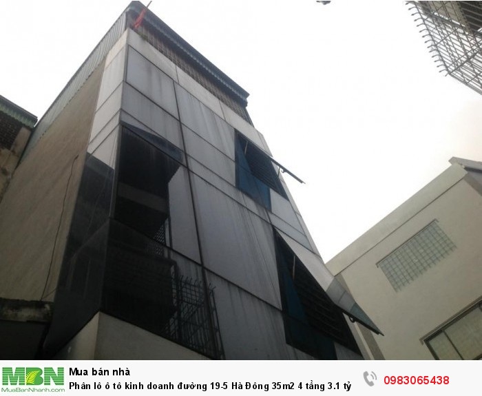 Phân lô ô tô kinh doanh đường 19-5 Hà Đông 35m2 4 tầng 3.1 tỷ