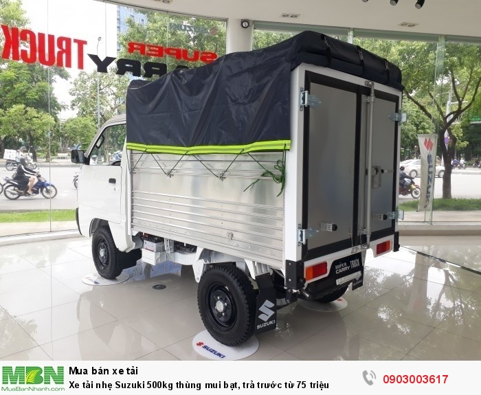 Xe tải nhẹ Suzuki 500kg thùng mui bạt, trả trước từ 75 triệu
