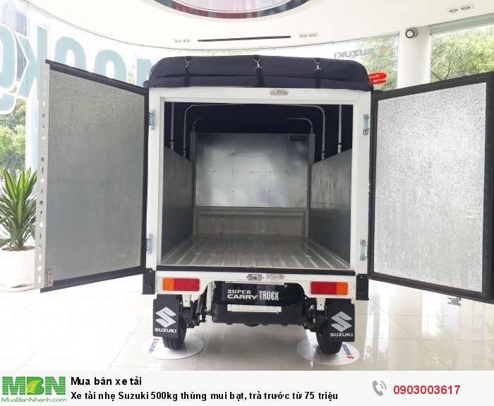 Xe tải nhẹ Suzuki 500kg thùng mui bạt, trả trước từ 75 triệu