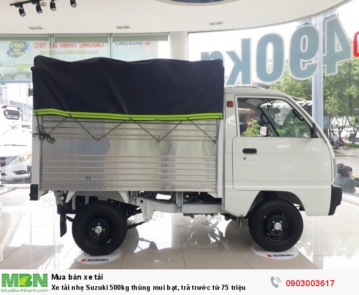 Xe tải nhẹ Suzuki 500kg thùng mui bạt, trả trước từ 75 triệu