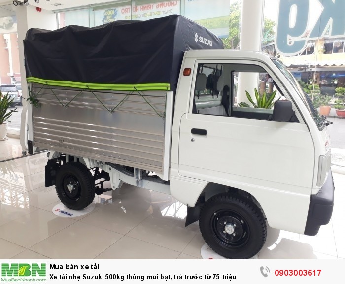 Xe tải nhẹ Suzuki 500kg thùng mui bạt, trả trước từ 75 triệu