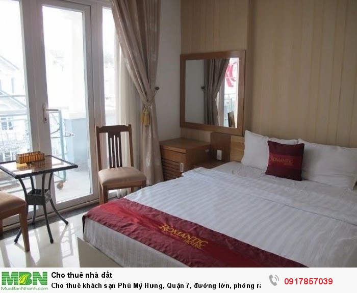 Cho thuê khách sạn Phú Mỹ Hưng, Quận 7, đường lớn, phòng rất đẹp chuẩn sao (30phong, 5 lầu)