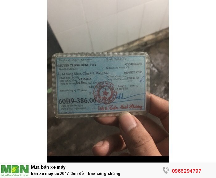 Bán xe máy ex 2017 đen đỏ - bao công chứng