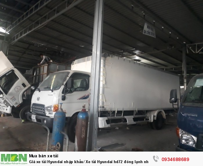 Giá xe tải Hyundai nhập khẩu/ Xe tải Hyundai hd72 đông lạnh nhập khẩu