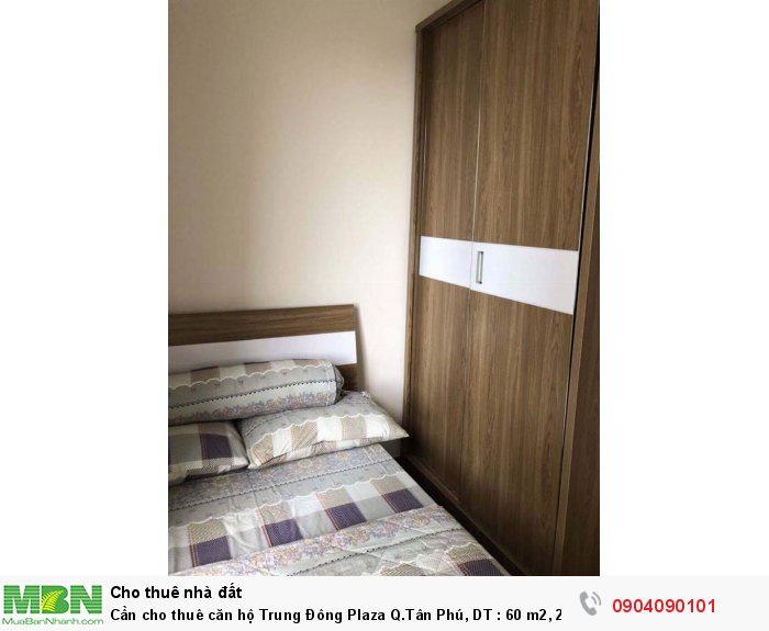 Cần cho thuê căn hộ Trung Đông Plaza Q.Tân Phú, DT : 60 m2, 2PN