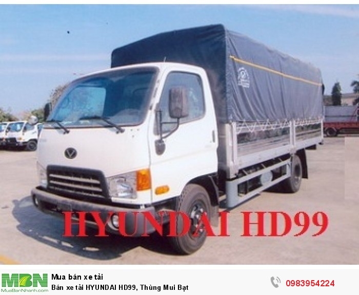 Bán xe tải HYUNDAI HD99, Thùng Mui Bạt