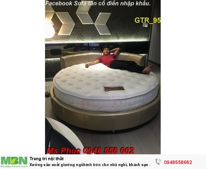 Xưởng sản xuất giường ngủ hình tròn cho nhà nghỉ, khách sạn - nội thất Kim Anh sài gòn2