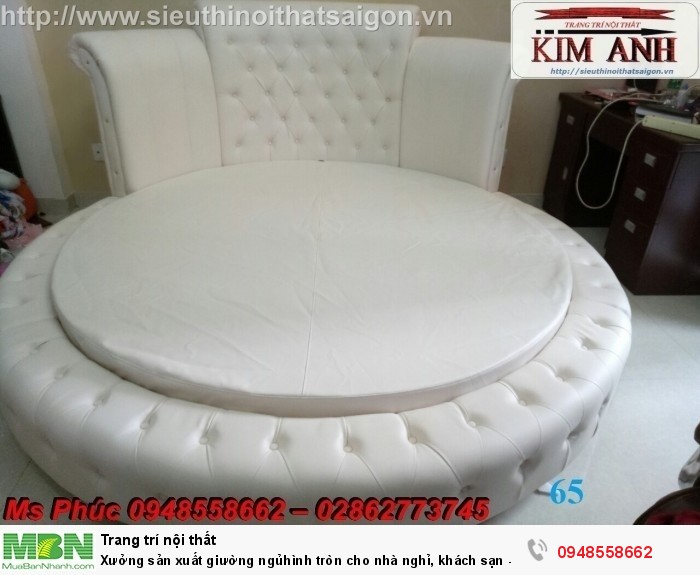 Xưởng sản xuất giường ngủ hình tròn cho nhà nghỉ, khách sạn - nội thất Kim Anh sài gòn11