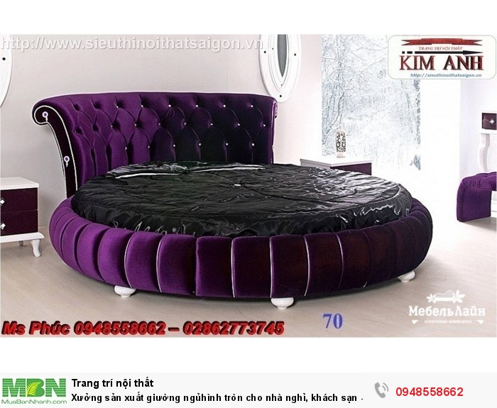 Xưởng sản xuất giường ngủ hình tròn cho nhà nghỉ, khách sạn - nội thất Kim Anh sài gòn16